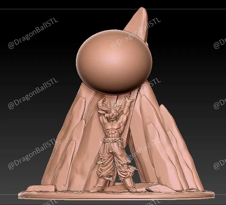 STL - Goku Kamehameha with energy sphere
