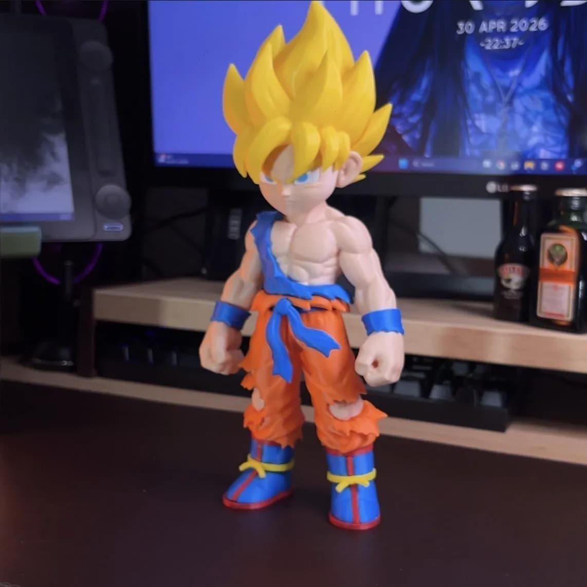 STL - Goku Super Saiyan Arte Fan render 1