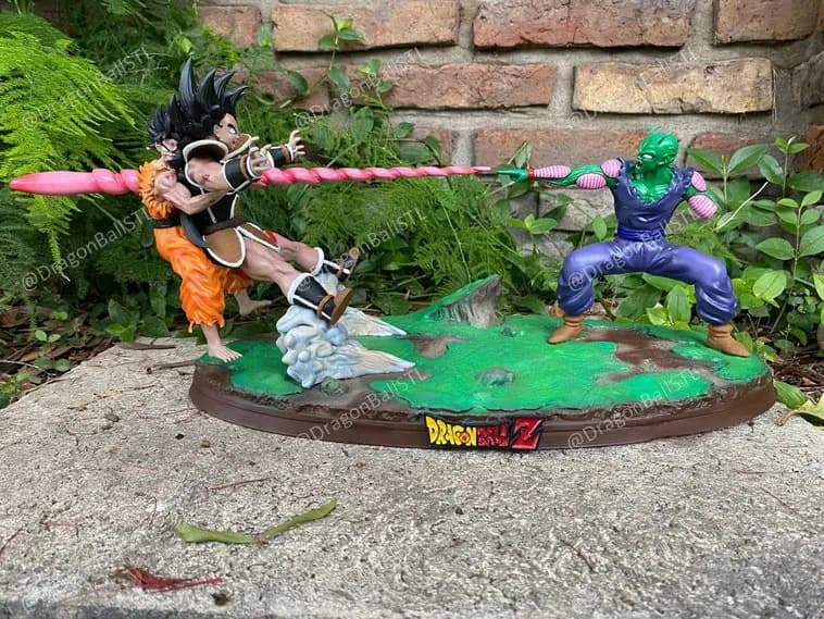 STL - Goku vs Raditz y Piccolo en batalla render 1