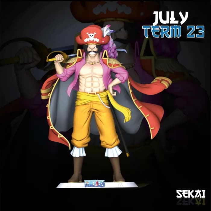 STL - gold d roger sculpture sekai 3d models render 1