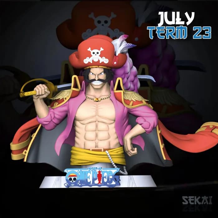STL - gold d roger sculpture sekai 3d models render 2