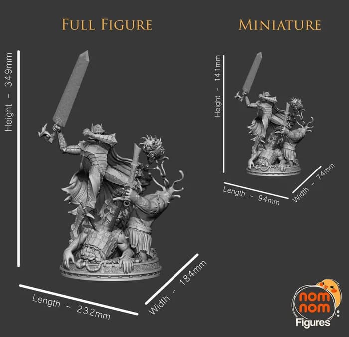 STL - guts berserk 178mm render 4