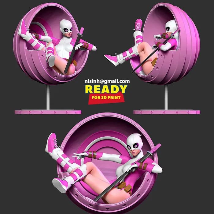 STL - gwenpool render 4