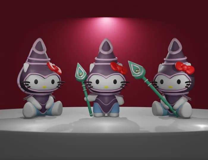 STL - halo kitty mago oscuro @print3dworld render 1
