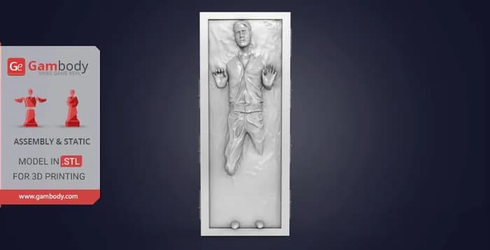 STL - han solo in carbonite render 2
