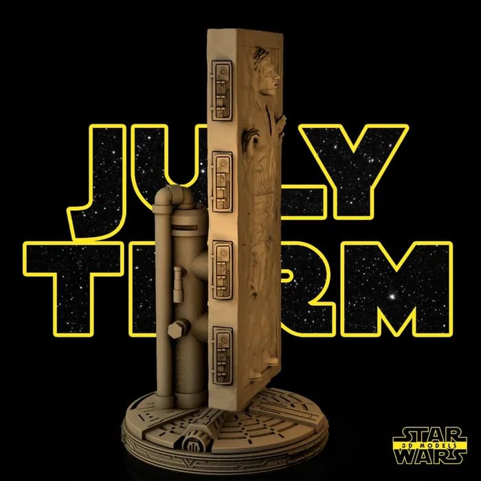STL - han solo on carbonite render 2