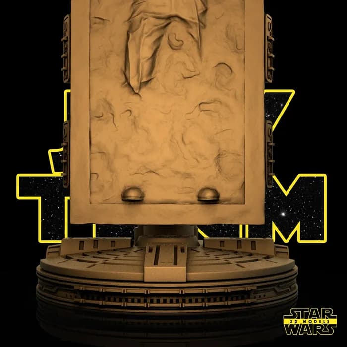 STL - han solo on carbonite render 4