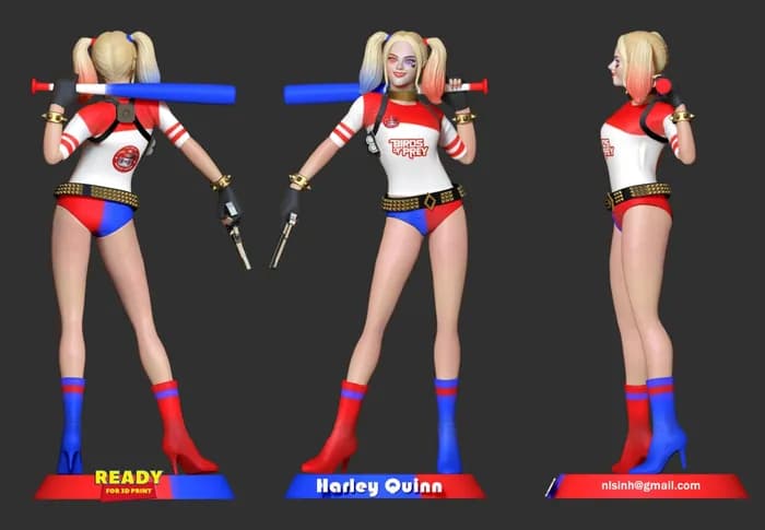 STL - harley quinn birds of prey (fan art) render 2