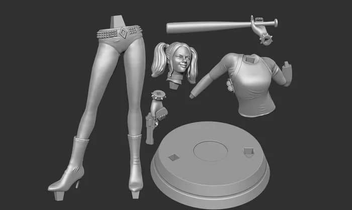 STL - harley quinn birds of prey (fan art) render 3