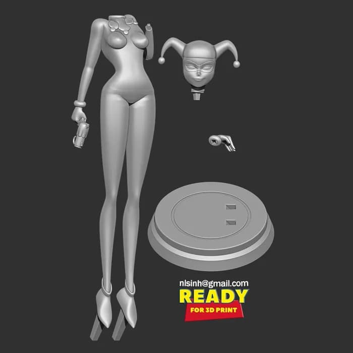 STL - harley quinn fanart render 3