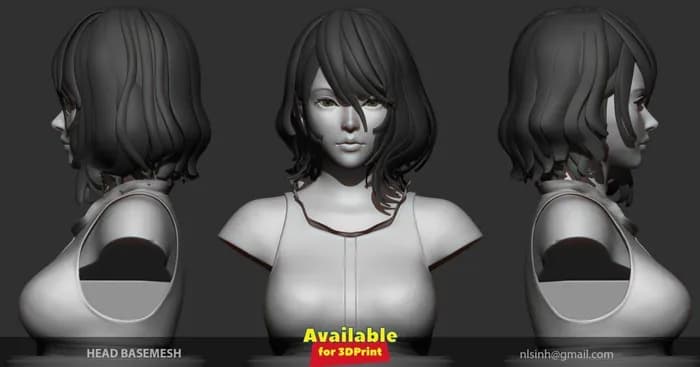 STL - head basemesh render 2