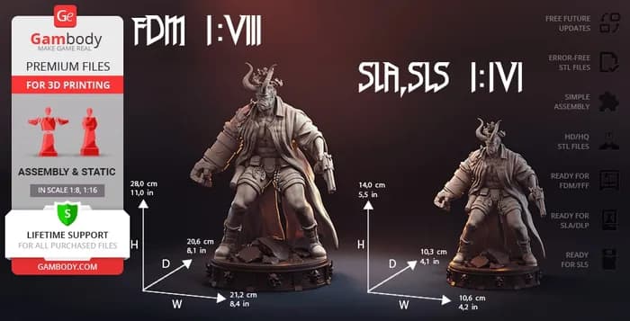 STL - hellboy gambody render 3