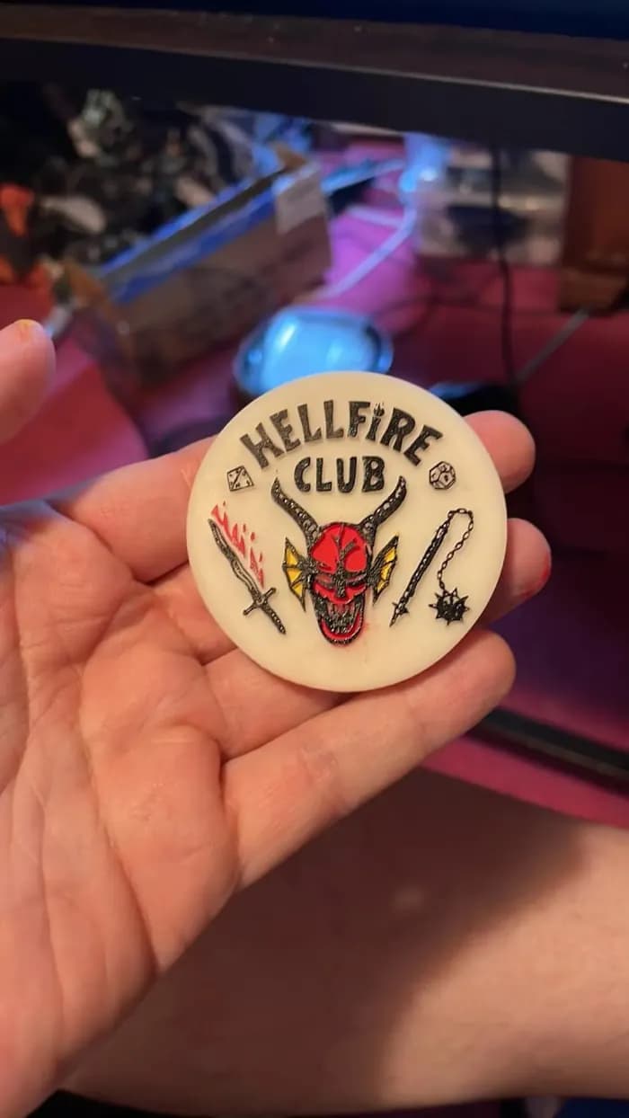 STL - hellfire club magnet v2 stranger things stl render 1