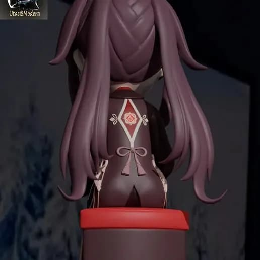 STL - Hu Tao chibi jugadora render 2