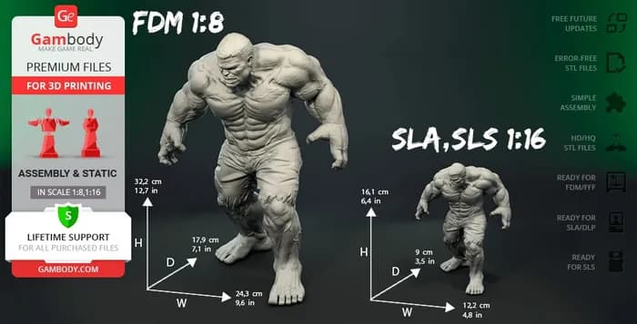 STL - hulk ragnarok fdam render 3