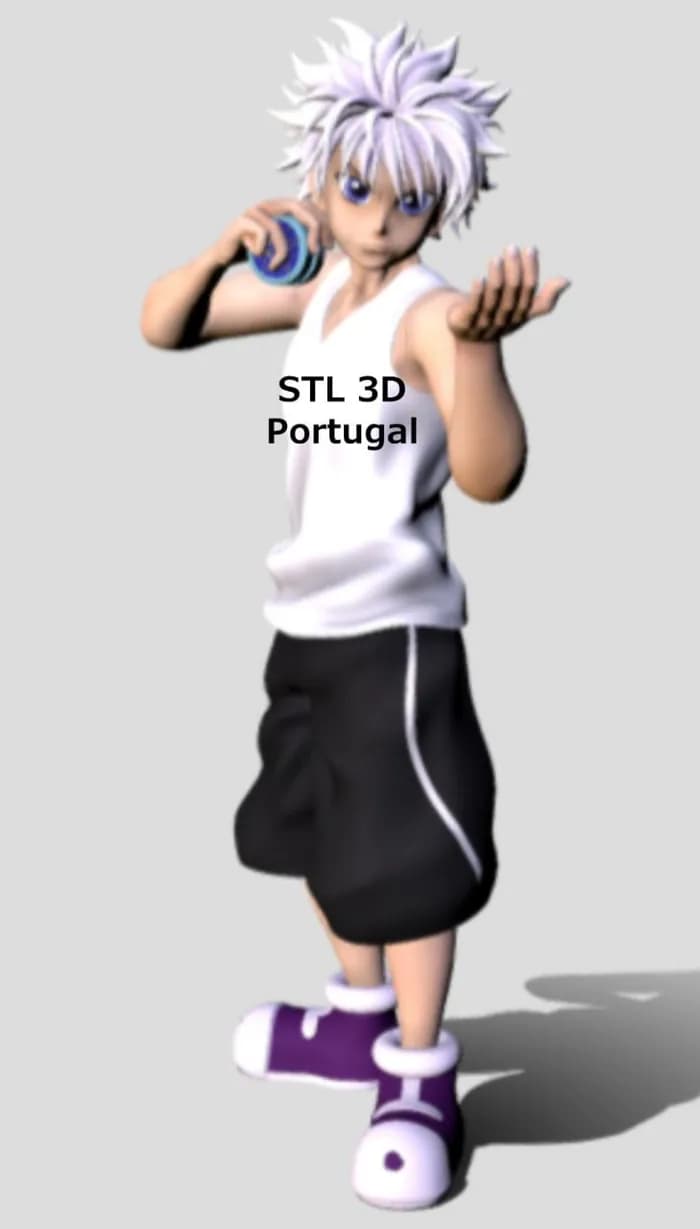 STL - hunter x hunter killua zoldyck stl 3d portugal render 1