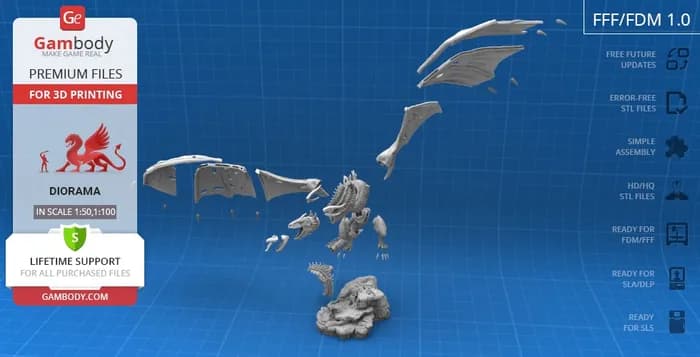 STL - ice dragon viserion render 3