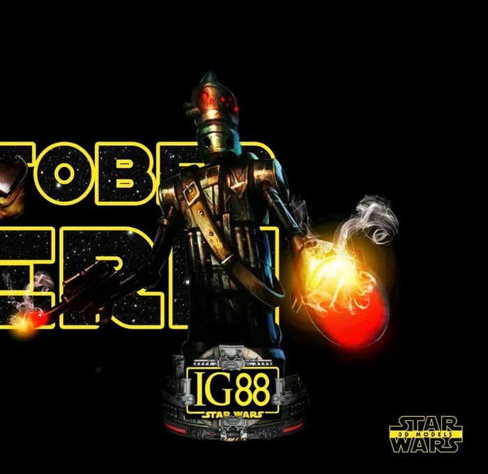 STL - ig 88 busr star wars 3d modes 30 cm 15 parts render 1