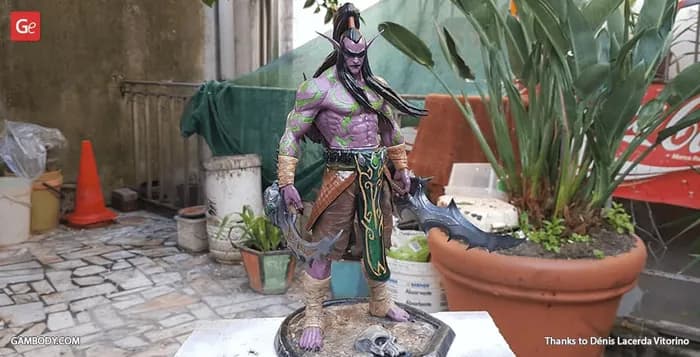 STL - illidan the demon hunter 3d printing render 2