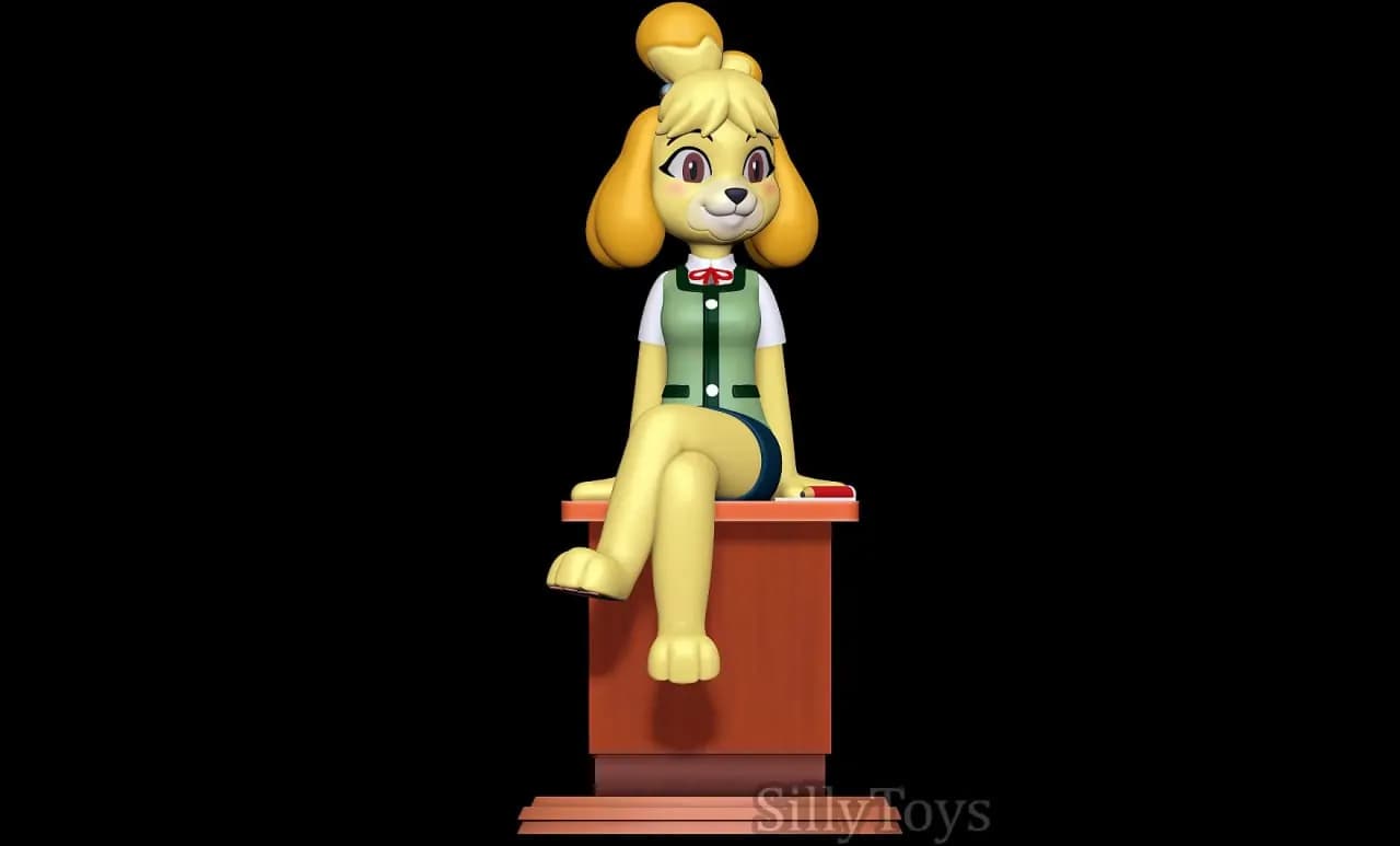 STL - Isabelle Animal Crossing sitting