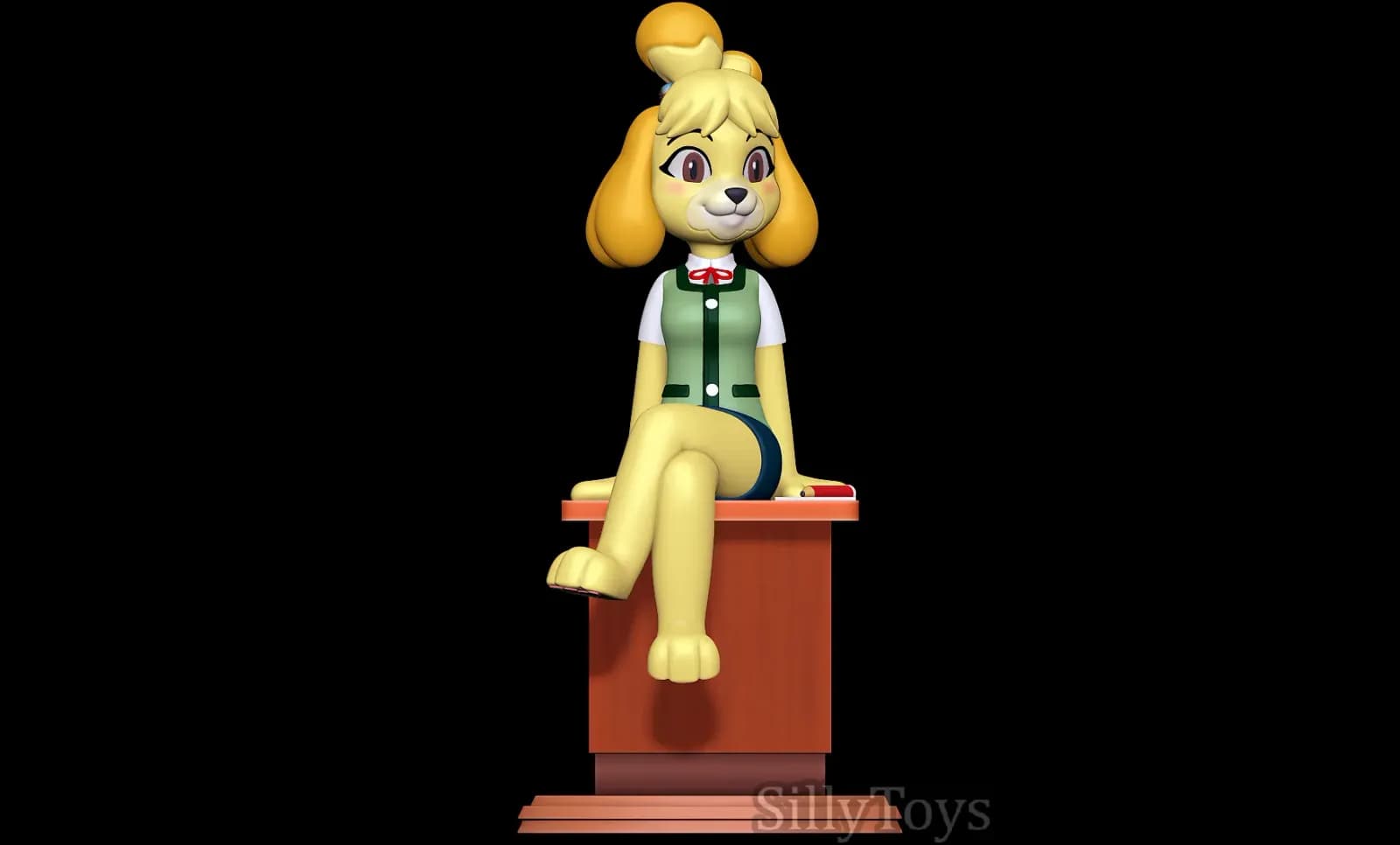STL - Isabelle de Animal Crossing sentada render 2