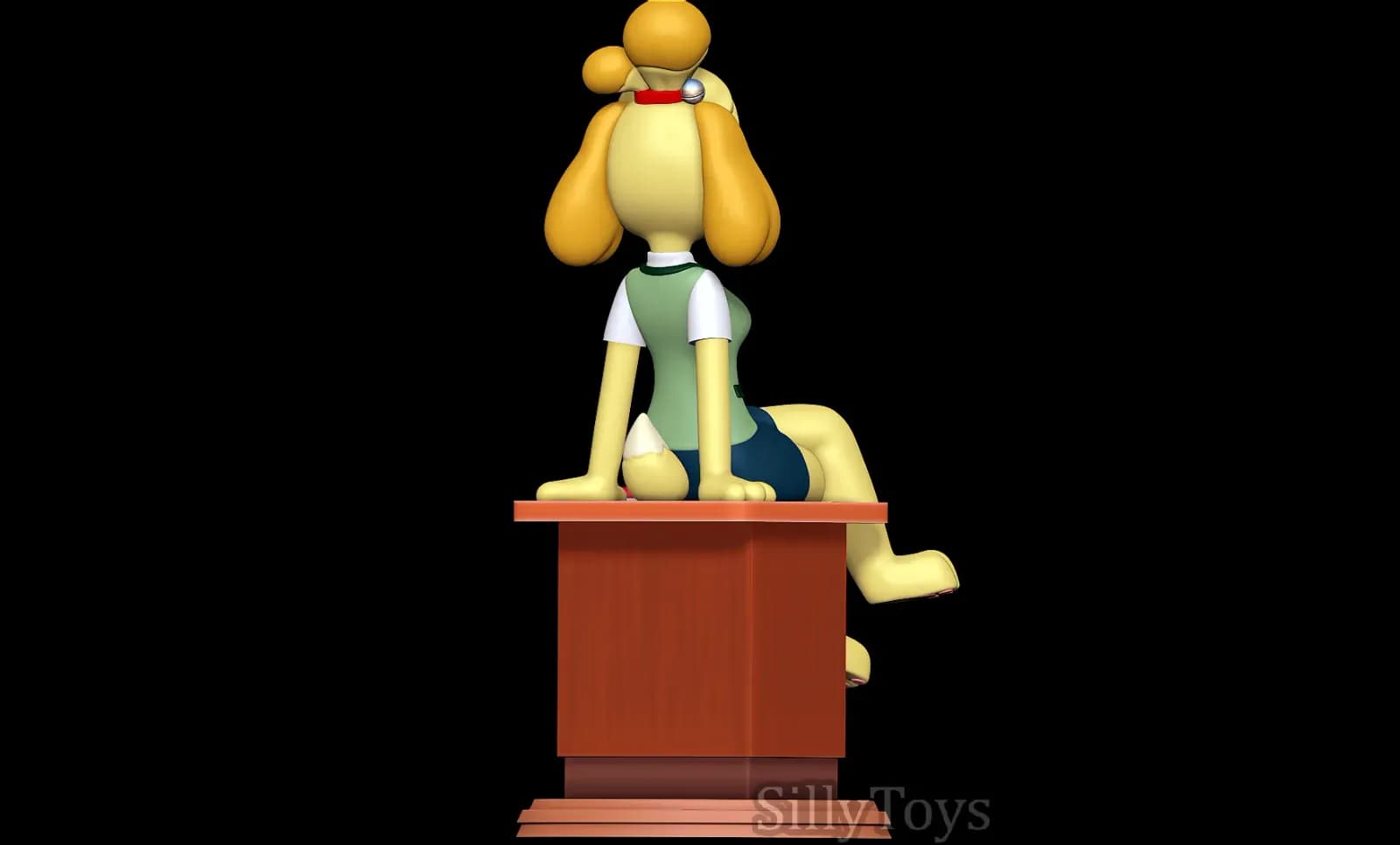 STL - Isabelle de Animal Crossing sentada render 4