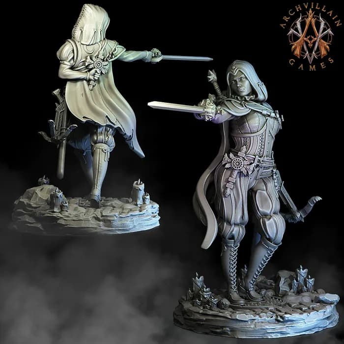 STL - Isabetta de la Aurora, guerrera élfica render 1