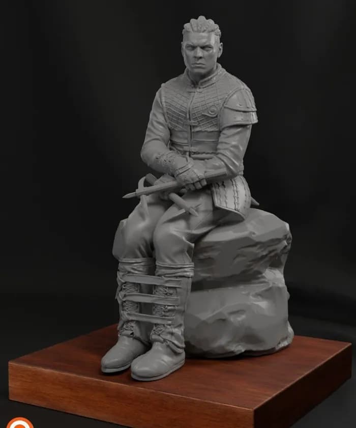 STL - ivar the boneless 3d print model render 3