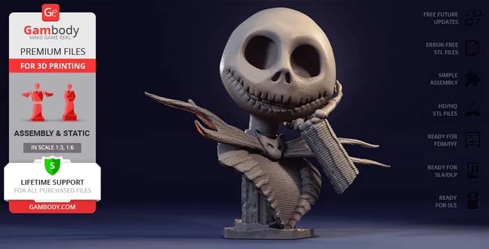 jack skellington bust 3d printing figurine
