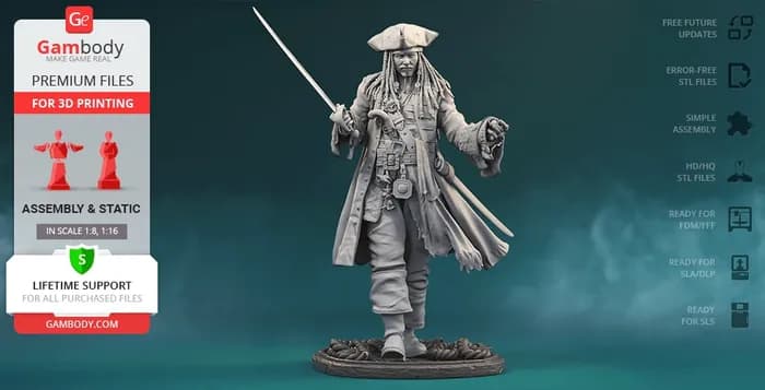 STL - jack sparrow gambody render 1