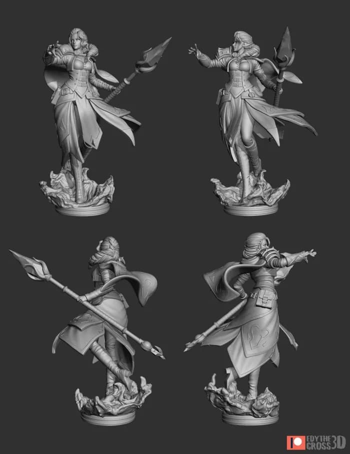 STL - jaina proudmoore world of warcraft 3d print model render 3