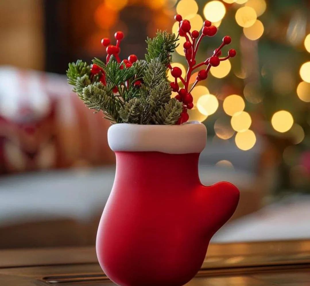 STL - Jarrón de Navideño en Forma de Guante render 1