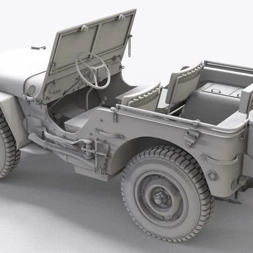 STL - Jeep Willys Segunda Guerra Mundial render 1