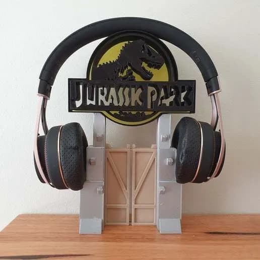 STL - jurassic park headphone stand or ornament render 1