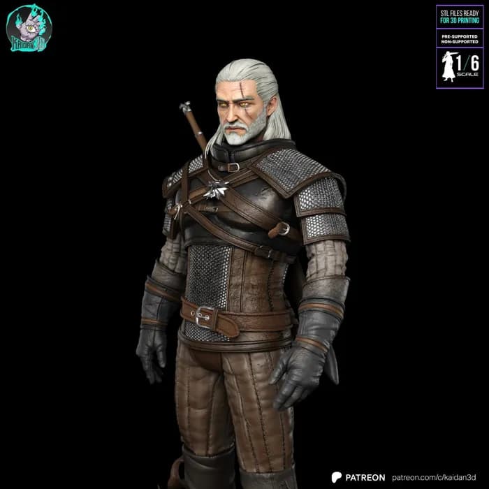 STL - kaidan 3d geralt of rivia the witcher render 3