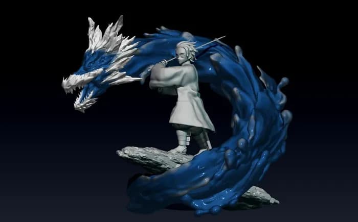 STL - kamadotanjiro 3d print updatetd version obj render 1
