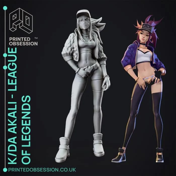 STL - kda akali lol 30 cm model
