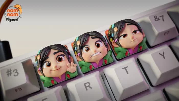 STL - keycaps vanellope von schweetz wreck it ralph render 1