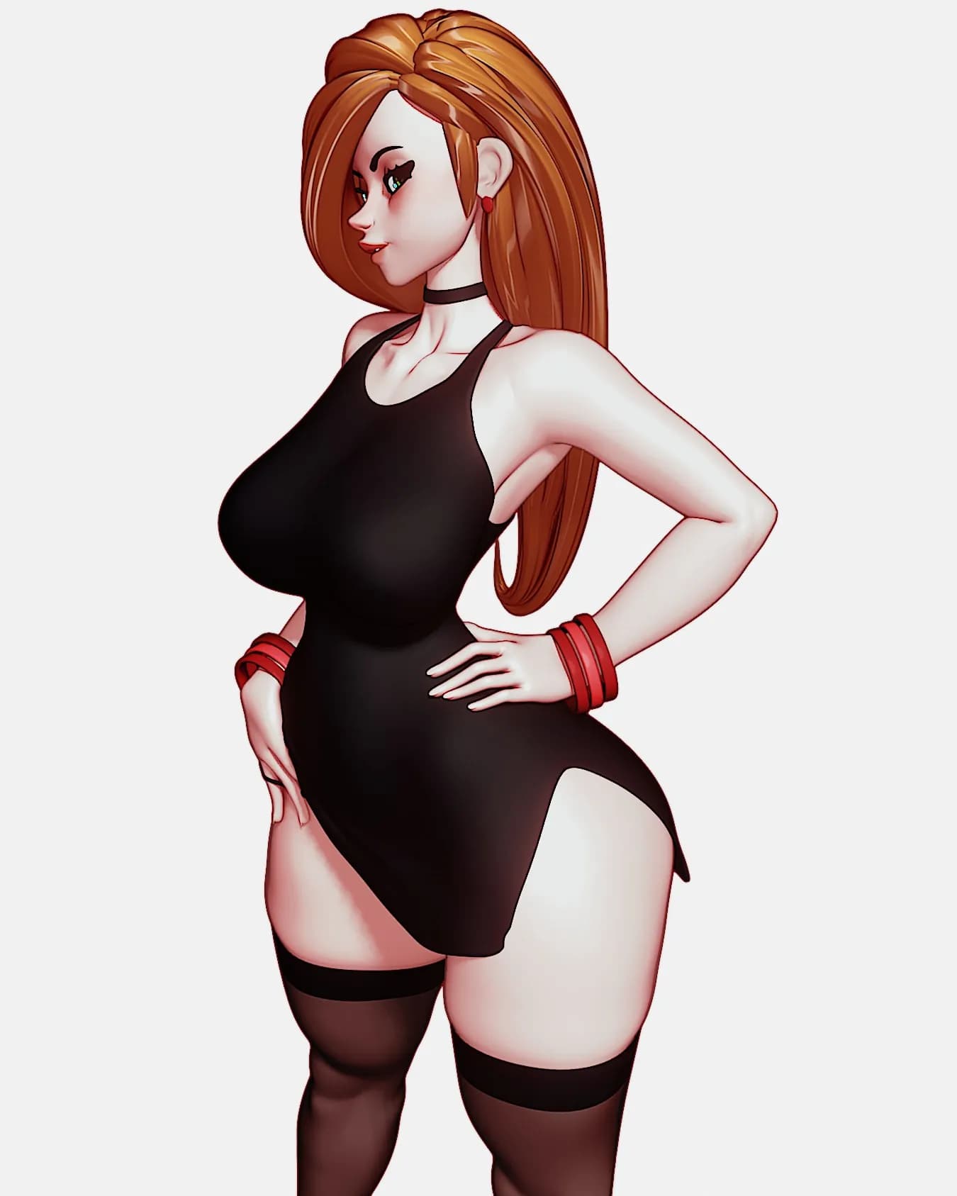 STL - Kim Possible figura sexy render 2