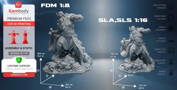 STL - king thor 3d printing figurine render 3