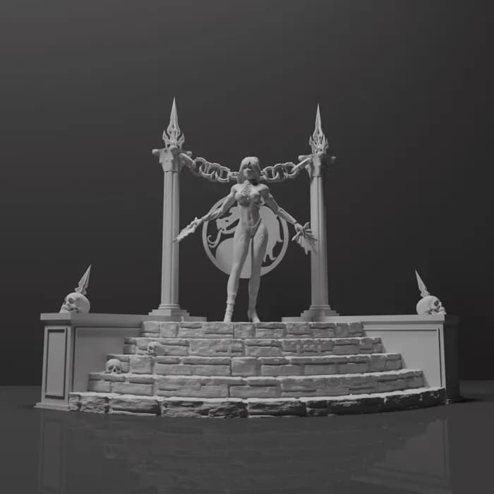 STL - kitana mortal kombat character for 3d print render 3