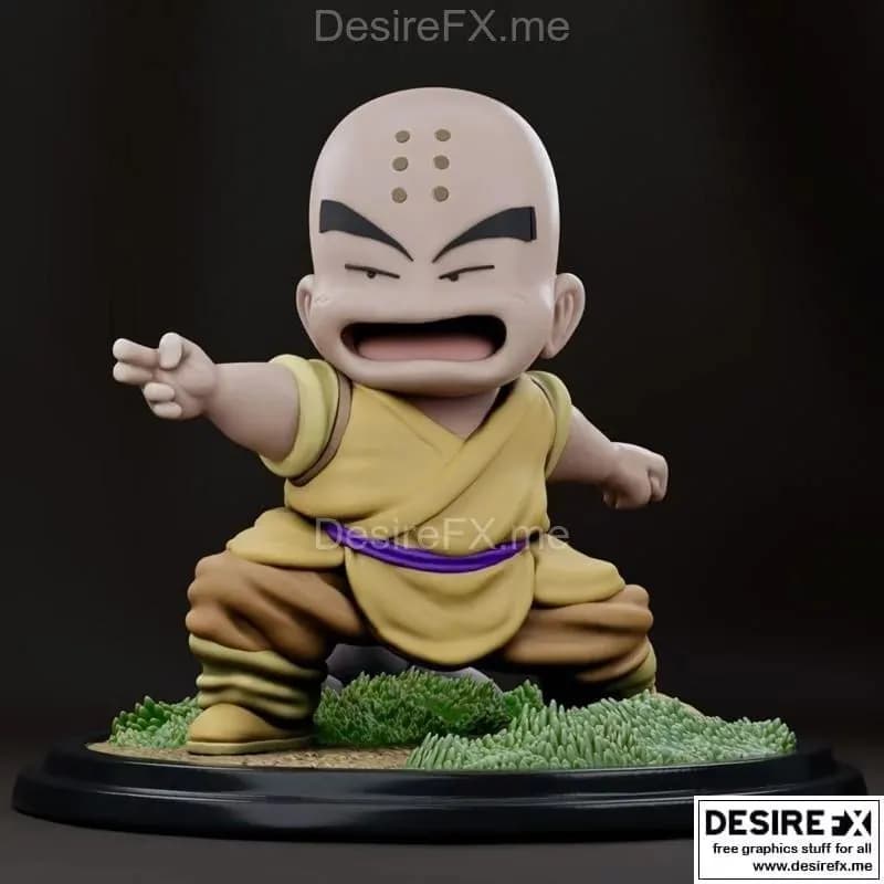 STL - Krillin figura estilo anime render 1