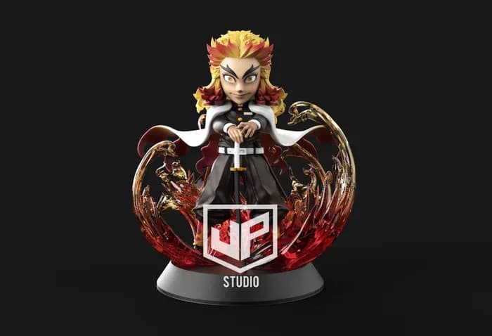 STL - kyojuro rengoku wcf from demon slayer 3d print model obj render 1