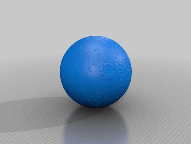 STL - Lámpara de luna texturizada render 2