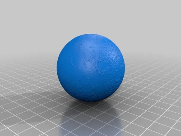 STL - Lámpara de luna texturizada render 3