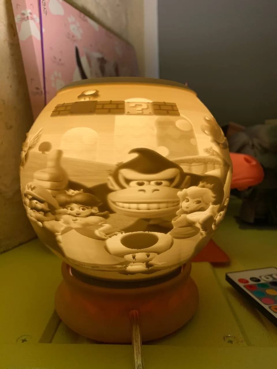 STL - Lámpara Super Mario con personajes render 2