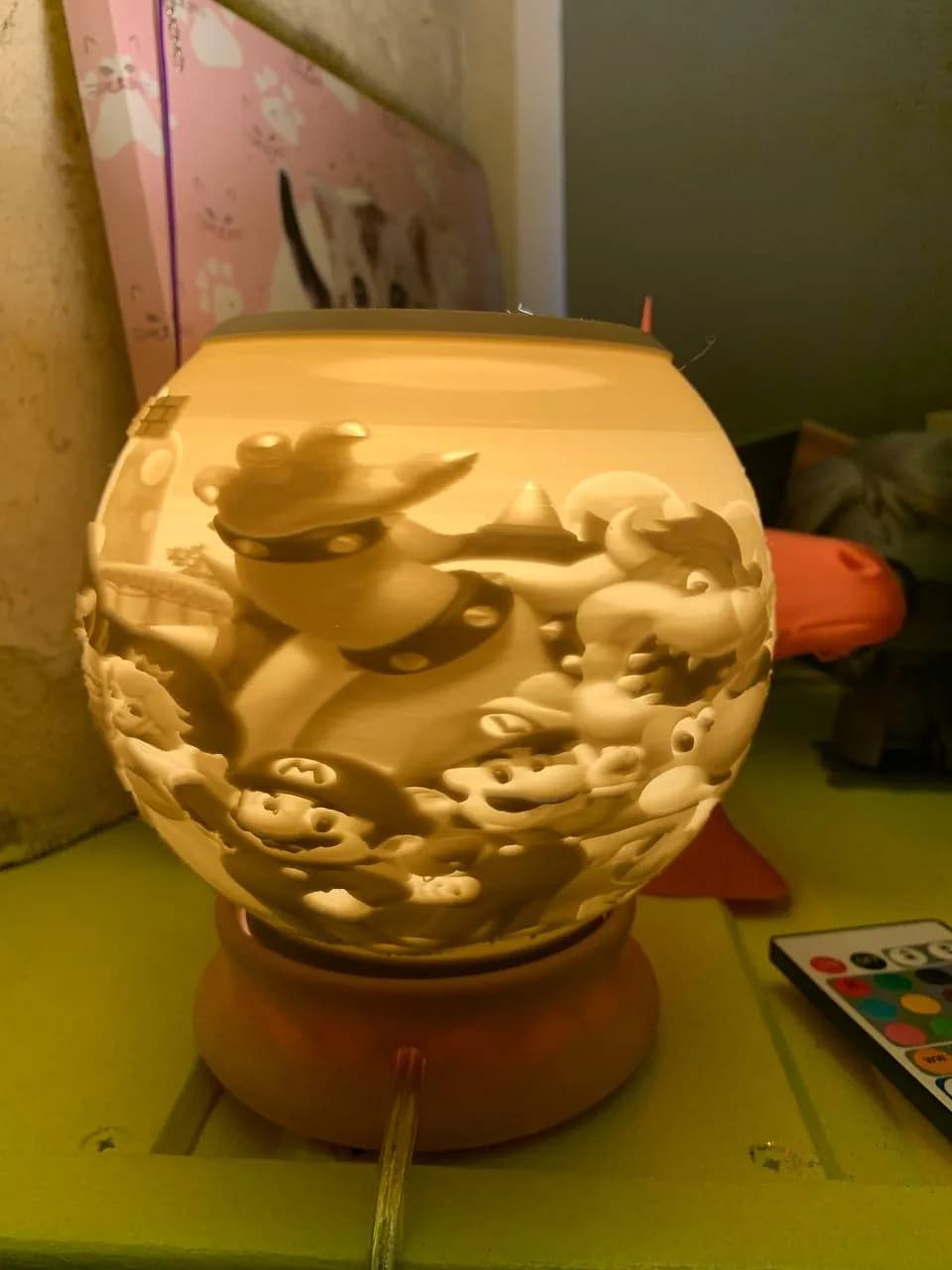 STL - Lámpara Super Mario con personajes render 3