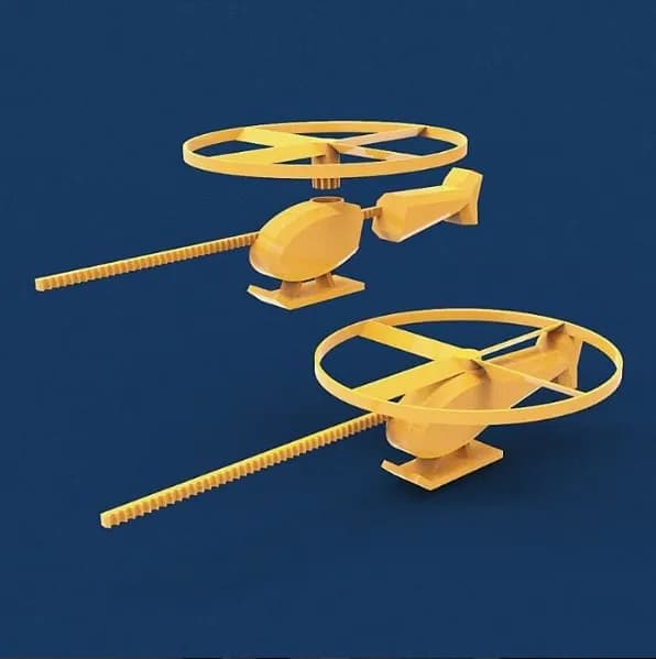 STL - Lanzador de helicóptero de juguete render 3