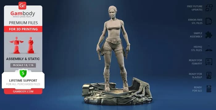 lara croft tomb raider 3d printing figurine