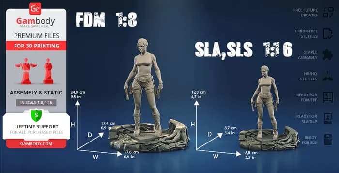 STL - lara croft tomb raider 3d printing figurine render 2